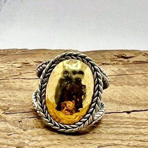 Premier Designs - Vintage Gold Hammered Silver Braided Ring